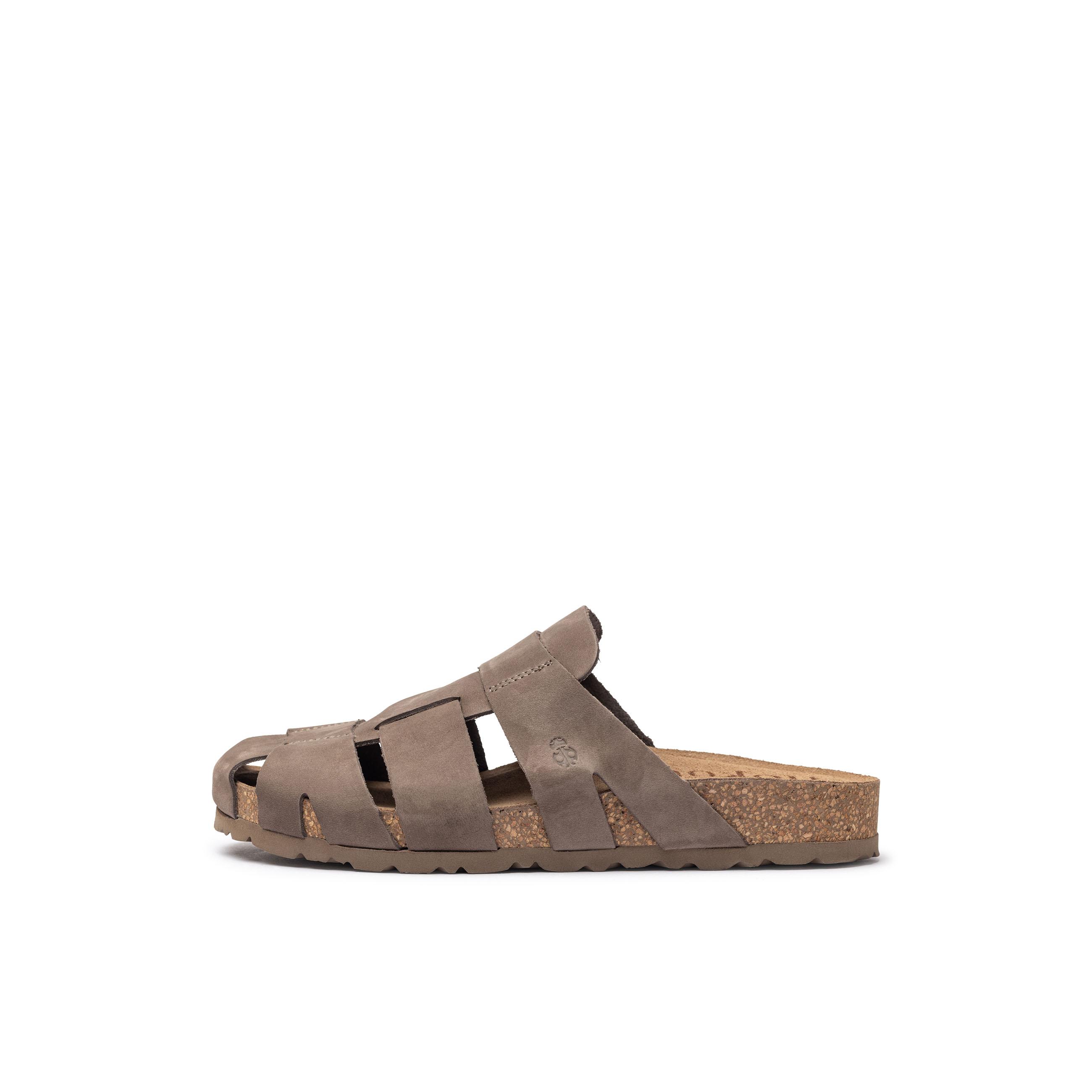 YOKONO sandalia plana JERBA-253 MARRON | Zapatos mujer Primavera-Verano | Piel vacuna  Nobuck | 2 CM
