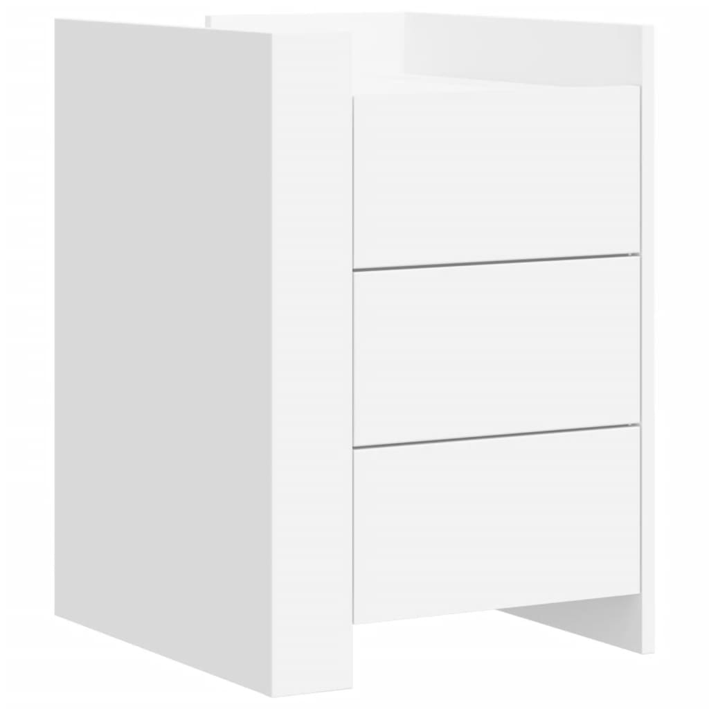 vidaXL Mesita de noche madera de ingeniería blanco 45x50x65 cm