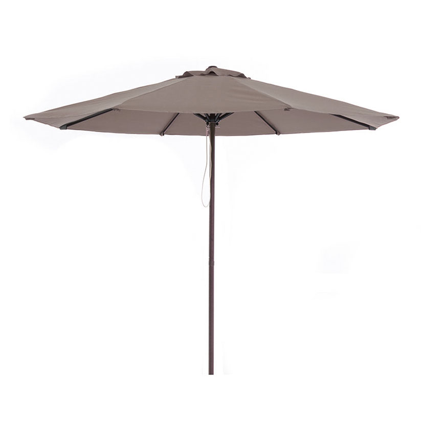 Parasol aluminio imitación madera.