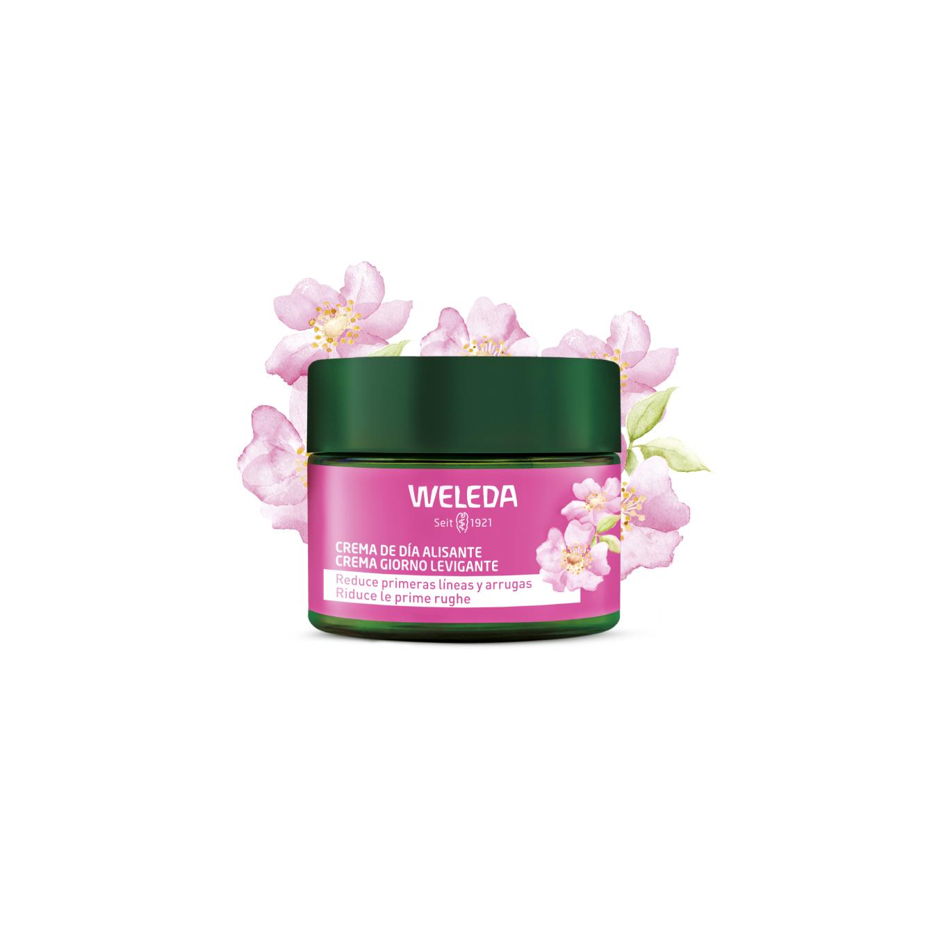 Weleda - Crema de Día Alisante, Reduce Primeras Arrugas y Líneas de Expresión, Hidratación Inmediata y Glow Natural, con Rosa Mosqueta BIO y Té Blanco BIO, Todo Tipo de Piel - 40 ml