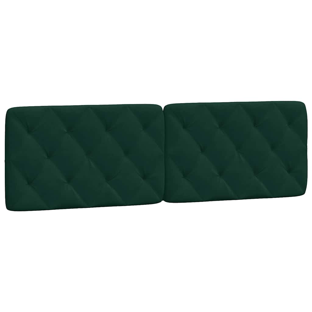 vidaXL Cabecero de cama acolchado terciopelo verde oscuro 160 cm