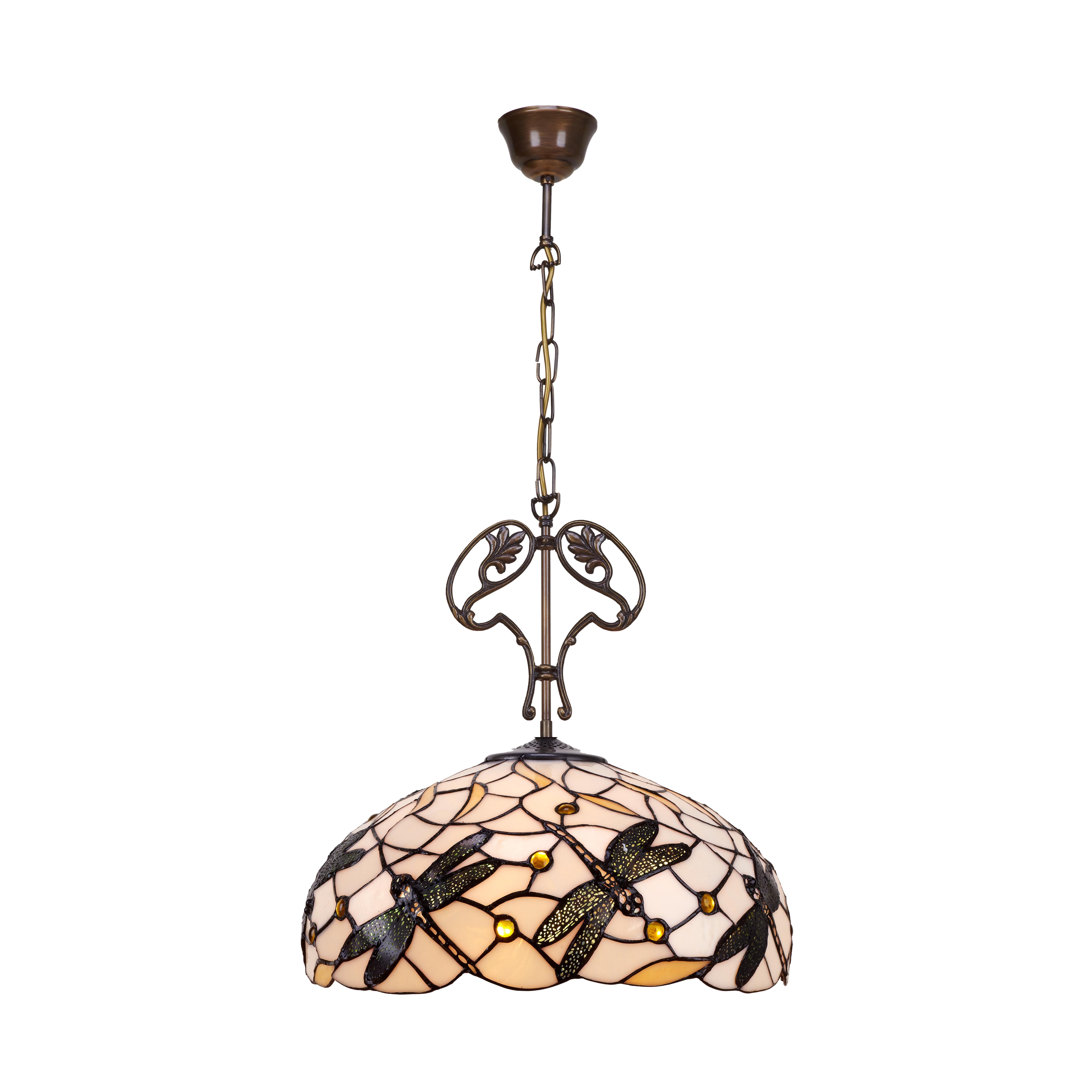 Colgante de techo mayor diámetro 45cm con cadena y adorno fundición Serie Pedrera FIJALO LG223966