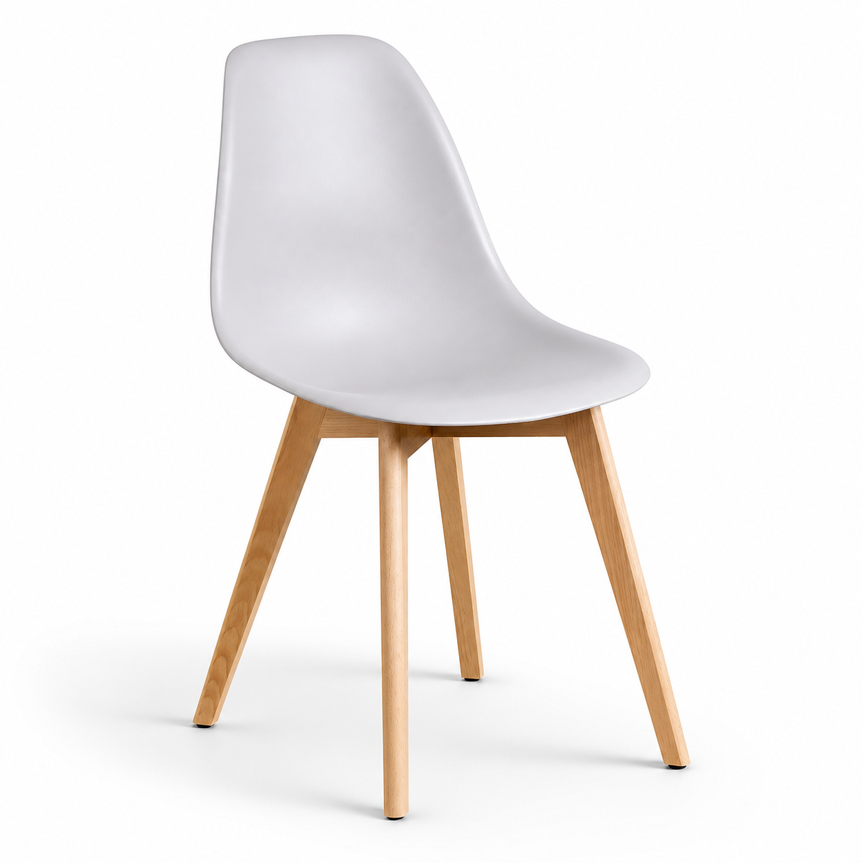 ORION91oficial® - Silla ARA Color Gris Claro Asiento Polipropileno y Patas Haya (83x46x55 cm) Estilo Escandinavo, Comedor, Hostelería, Oficina, Salón, Teletrabajo, Cocina - spaziOrion91