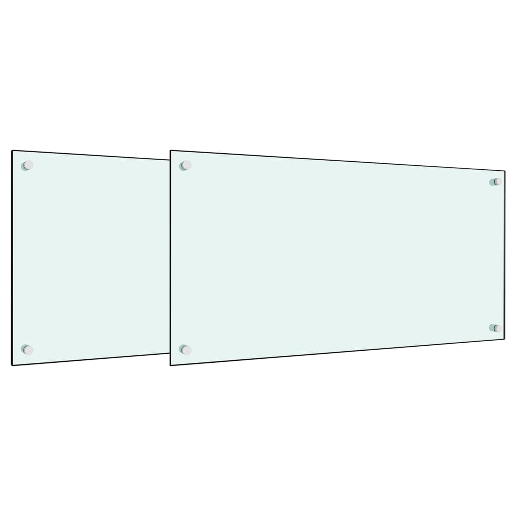vidaXL Salpicaderos cocina 2 uds vidrio templado 80x40 cm Color Transparente,  Blanco,  Negro y mas