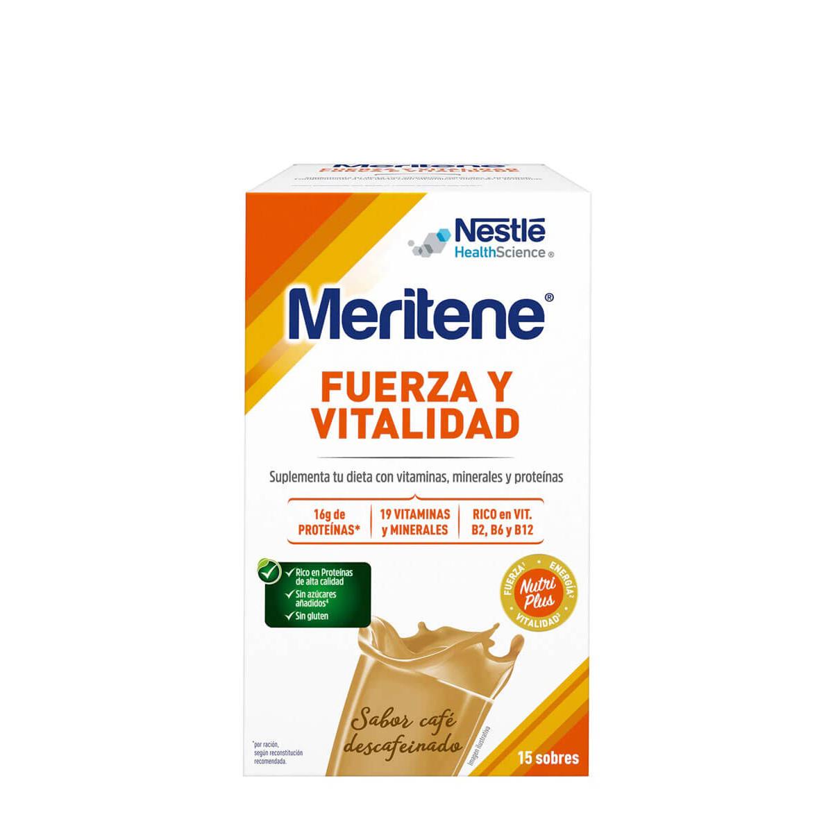 Meritene - Meritene  fuerza y vitalidad sabor café descafeinado 30g 15 unidades