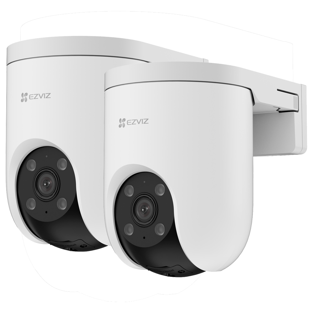 Ezviz H8C SE Cámara de vigilancia exterior Resolución 2K Cobertura panorámica de 360º Visión nocturna en color Detección de siluetas con IA Seguimiento inteligente Diseño resistente Comunicación bidireccional Vídeo H.265 Defensa activa con luz y sirena