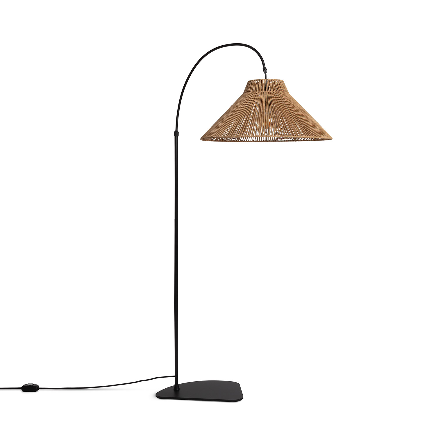 LEDKIA LIGHTING - Lámpara de Pie Exterior Montreal | Metal y Cuerda Artesanal | IP44 para Interior y Exterior | Soporte E27 hasta 60W | Diseño Natural, Natural, Metal, Cuerda