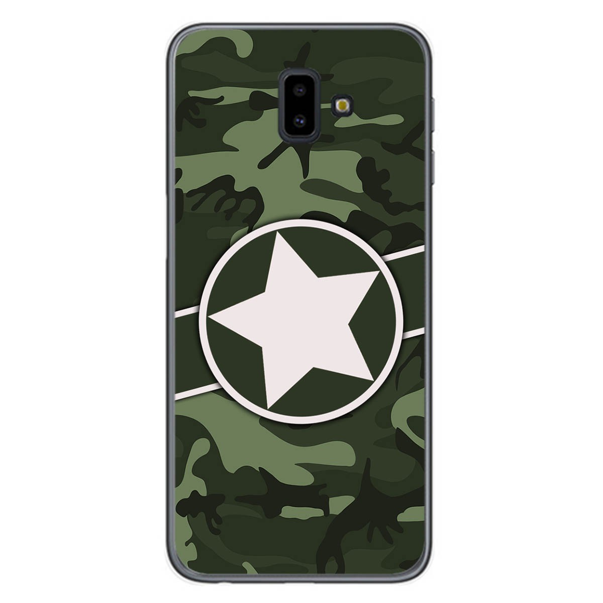 Tumundosmartphone Funda Gel Tpu para Samsung Galaxy J6+ Plus diseño Camuflaje 01 Dibujos