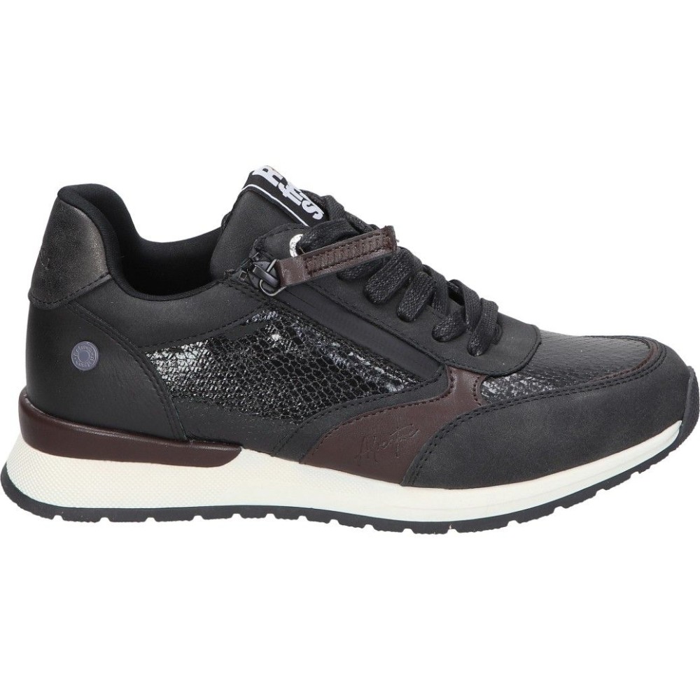 REFRESH | Zapatos con Cuña Refresh para Mujer – Zapato Casual en Color Negro – Zapato con Cordones y Cremallera – Máximo Ajuste – Cuña Baja y Cómoda – Estilosos – Combinables – Modelo 173177