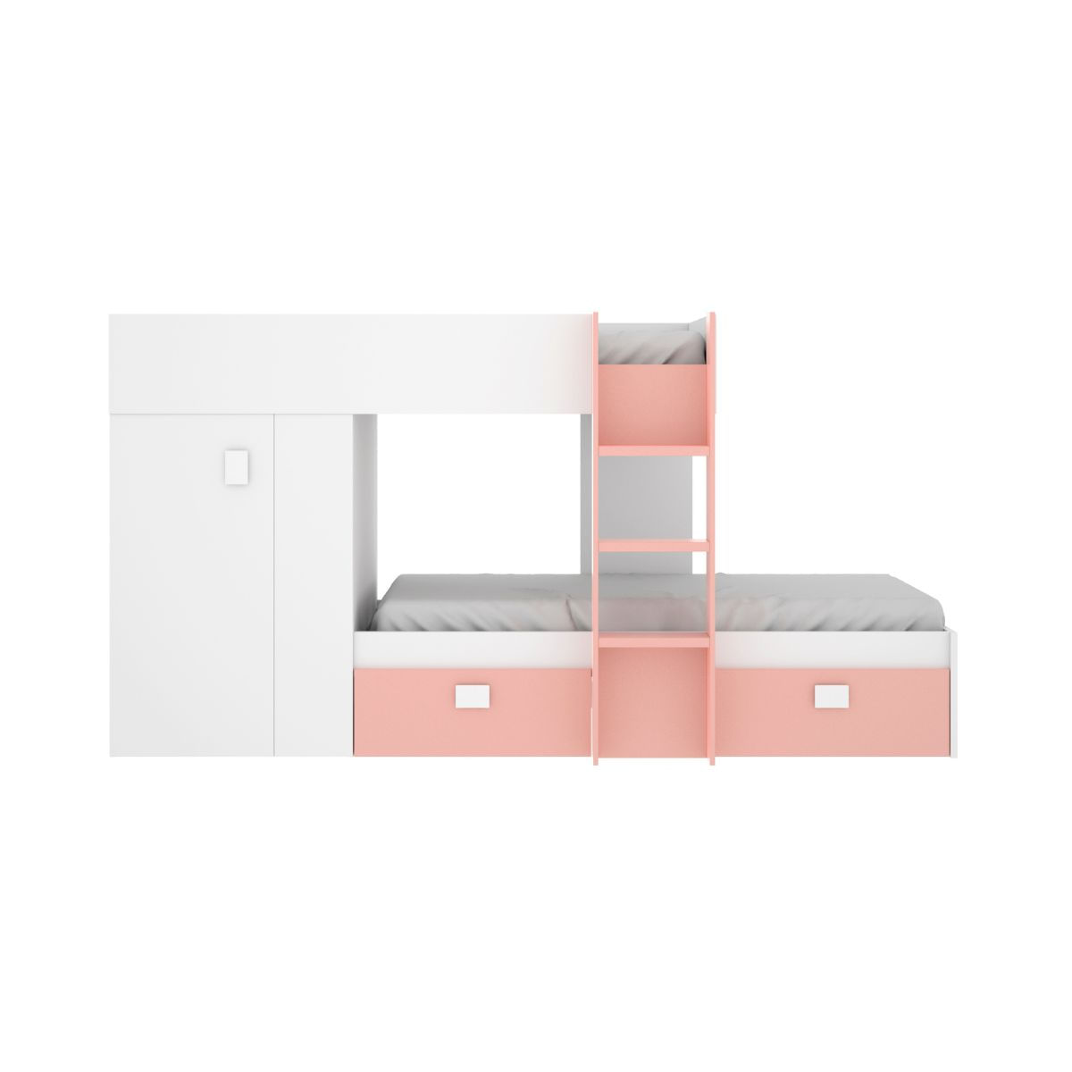 Cama tren con armario y 2 cajones Groe 150x271x111 cm