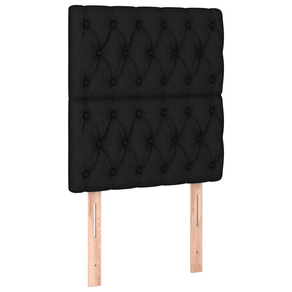 vidaXL Cabecero con luces LED tela negro 80x7x118/128 cm