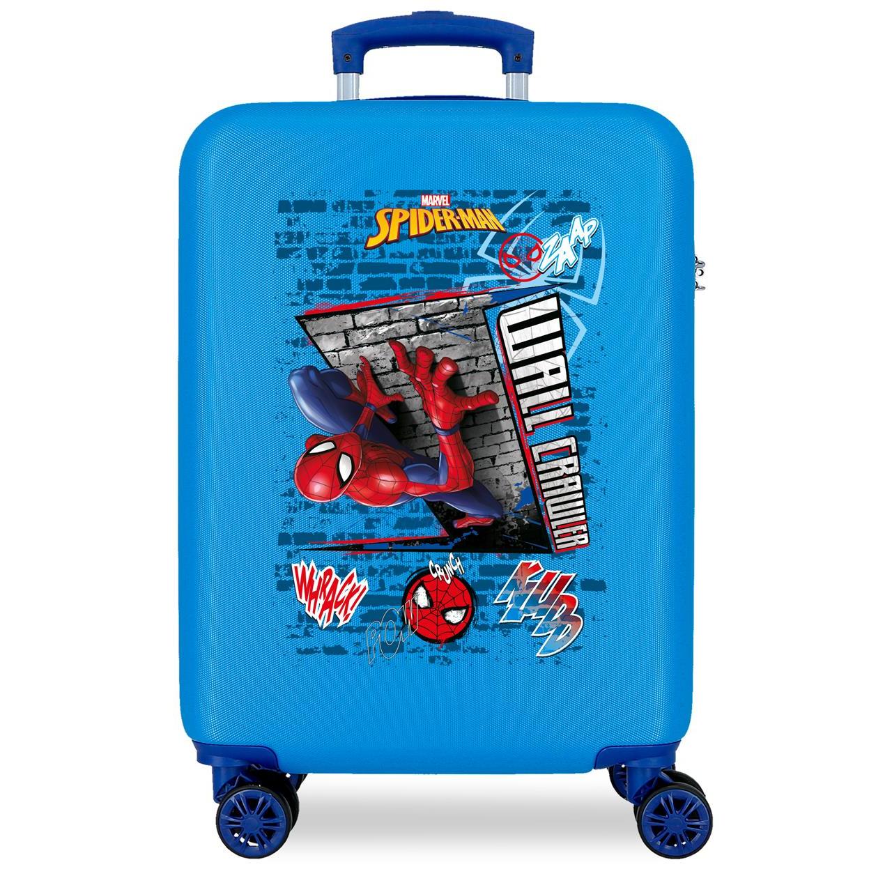 Maleta de cabina Marvel Spiderman wall crawler azulon 55x38x20cm