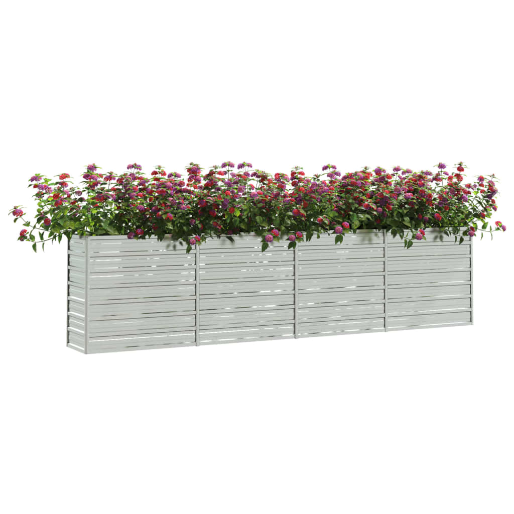 vidaXL Arriate de acero galvanizado plateado Dimensiones 160 x 80 x 45 cm,  240 x 80 x 77 cm,  240 x 40 x 77 cm y mas