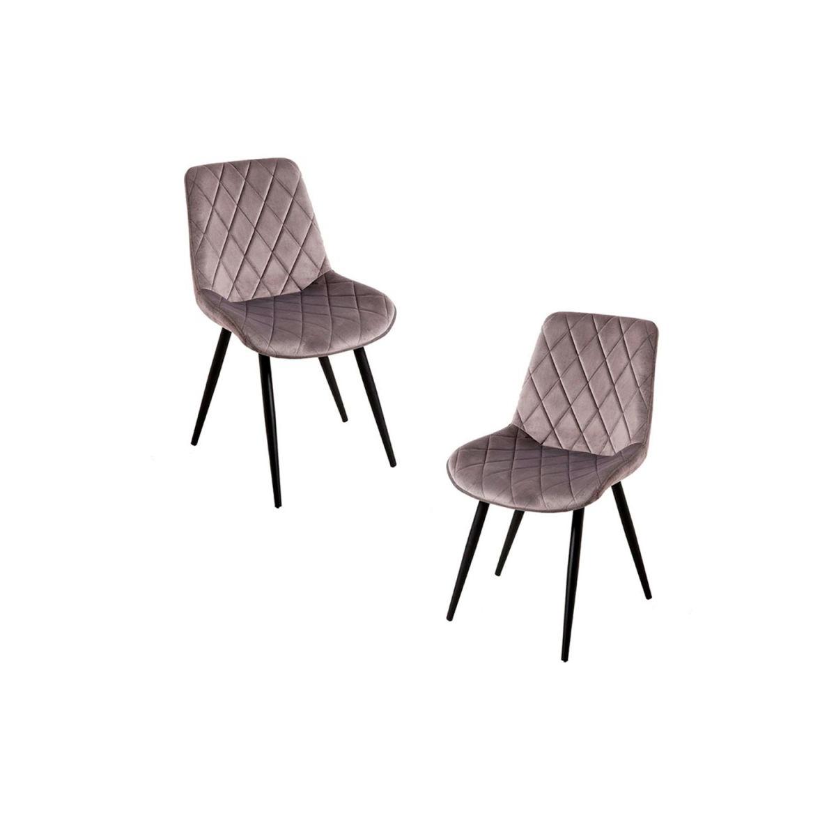 Regalos Miguel - Packs Sillas Comedor - Pack 2 Sillas Min Terciopelo - Gris