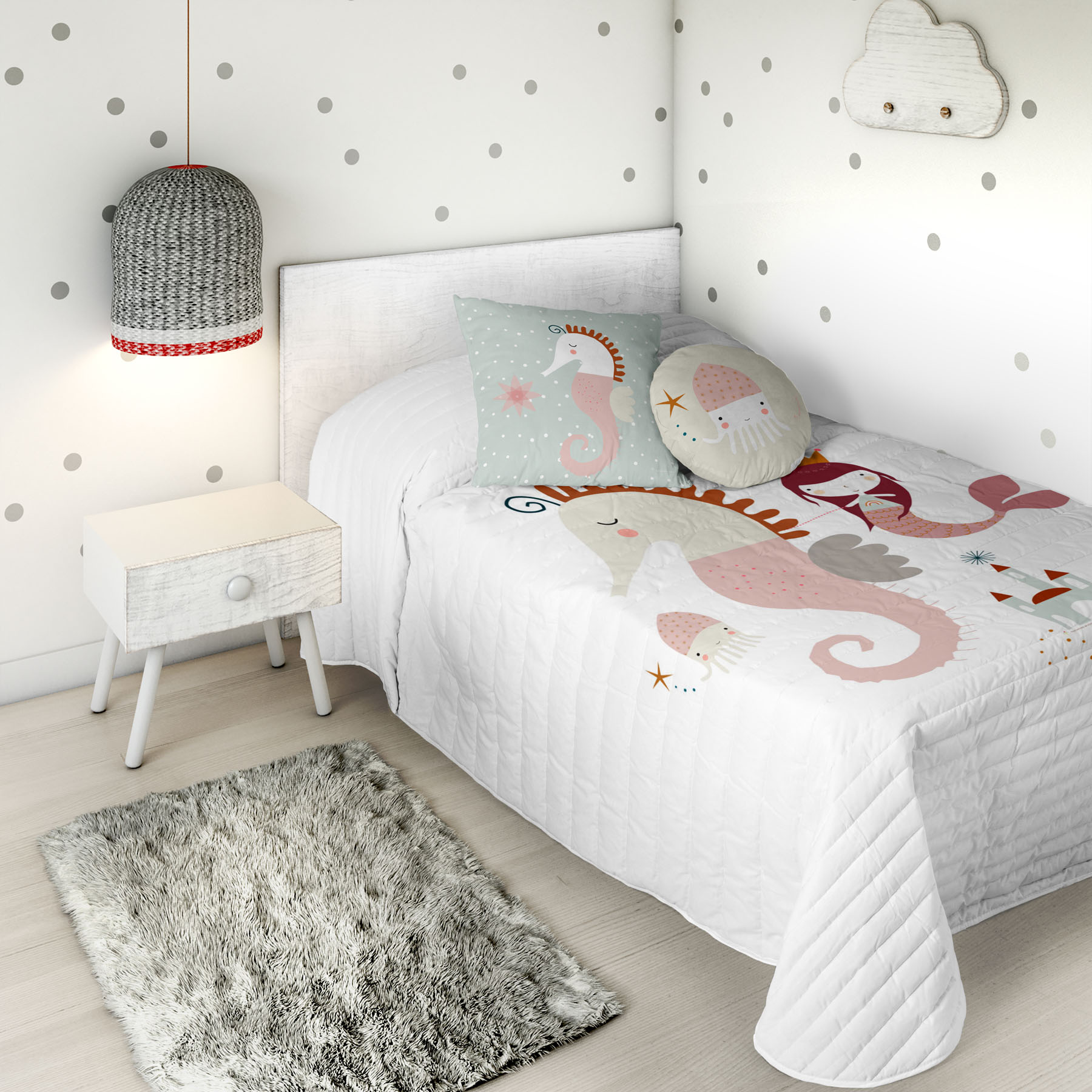 HACIENDO EL INDIO - Colcha Bouti Infantil Estampada 100% Algodón - Relleno 70 gramos -  Cubrecama Ligero Acolchado - Ideal para Primavera y Verano - Disponible para Cama 90/105 cm - Fabricada en España
