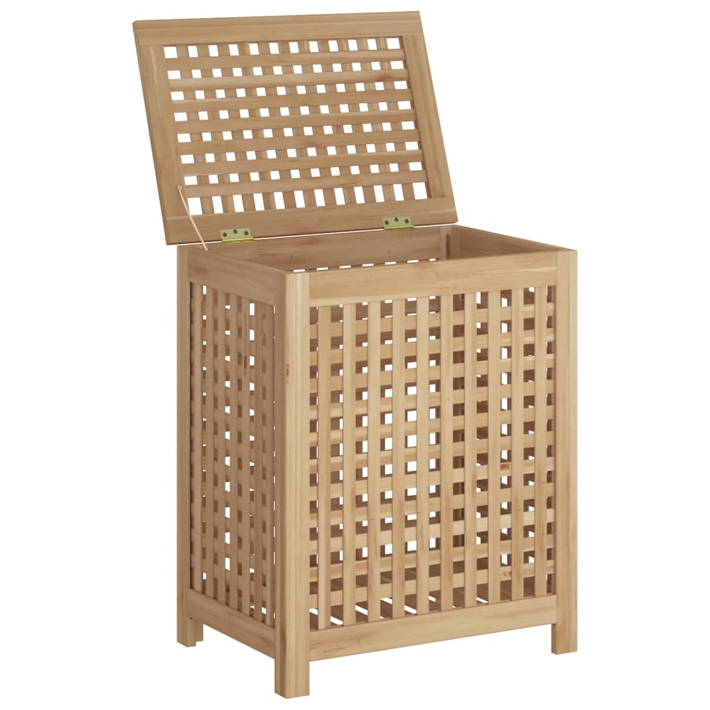 vidaXL Cesto de Ropa Sucia Madera Maciza de Teca Cubo Colada Tapa Dormitorio Dimensiones 35 x 25 x 60 cm, 50 x 35 x 60 cm