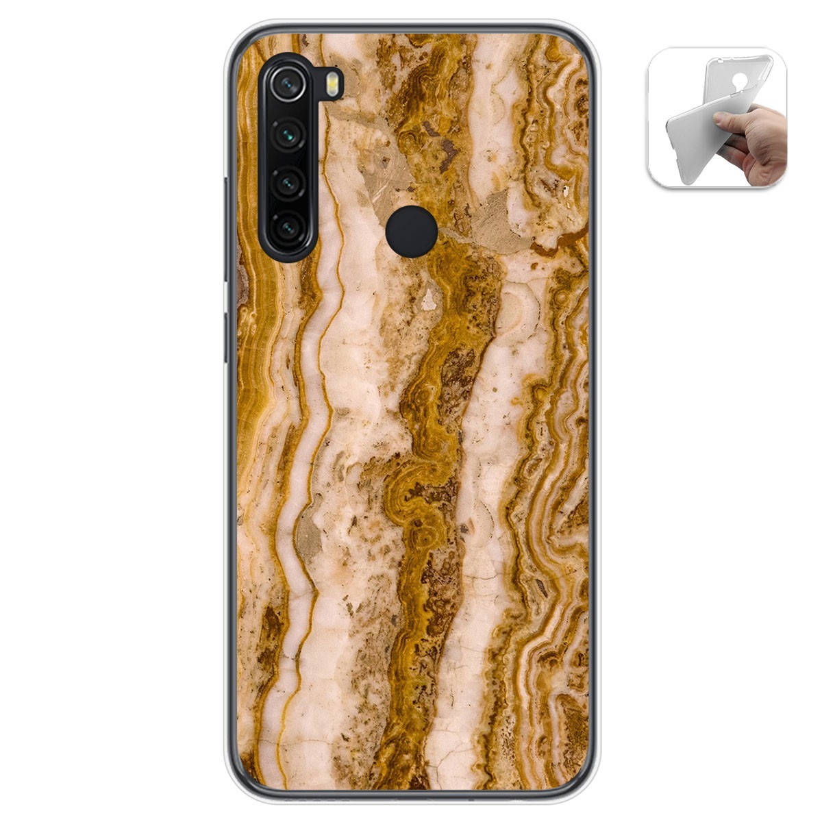 Tumundosmartphone Funda Gel Tpu para Xiaomi Redmi Note 8 (2019/2021) diseño Mármol 10 Dibujos