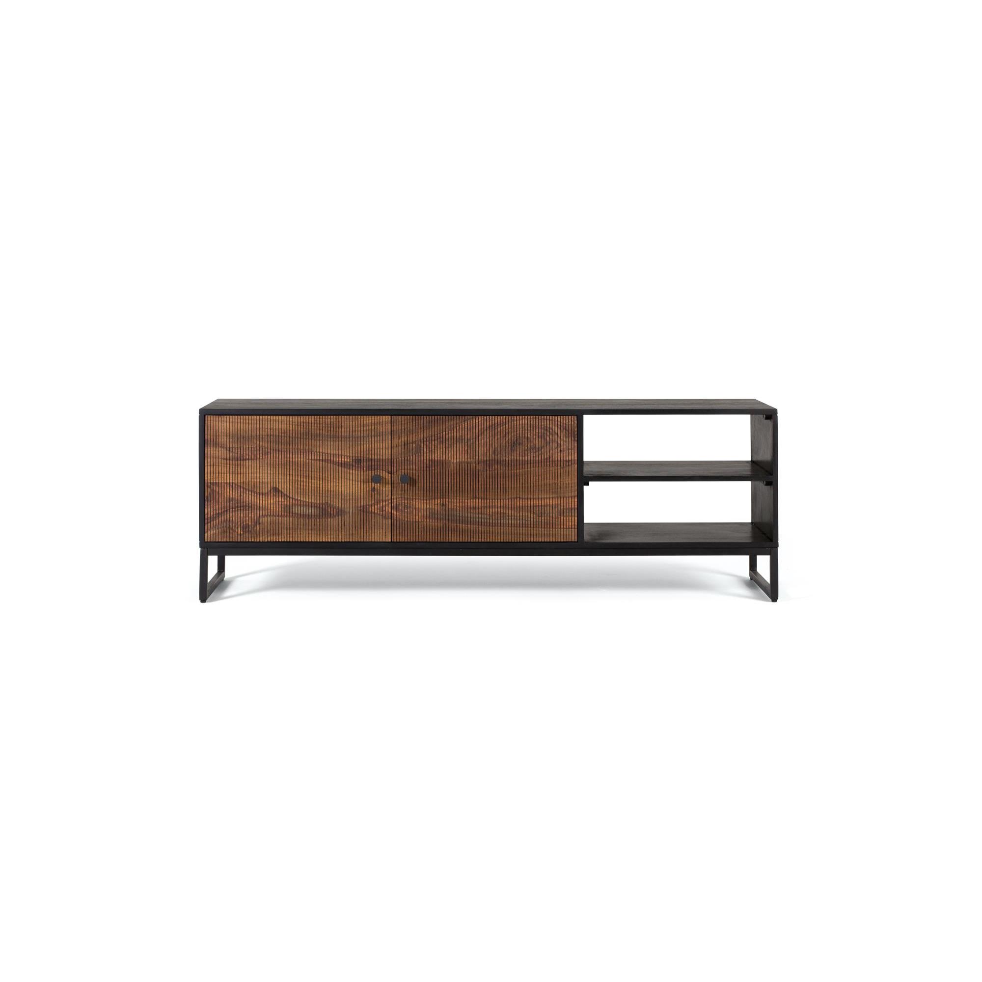 Mueble TV de madera de palisandro y patas de metal marrón