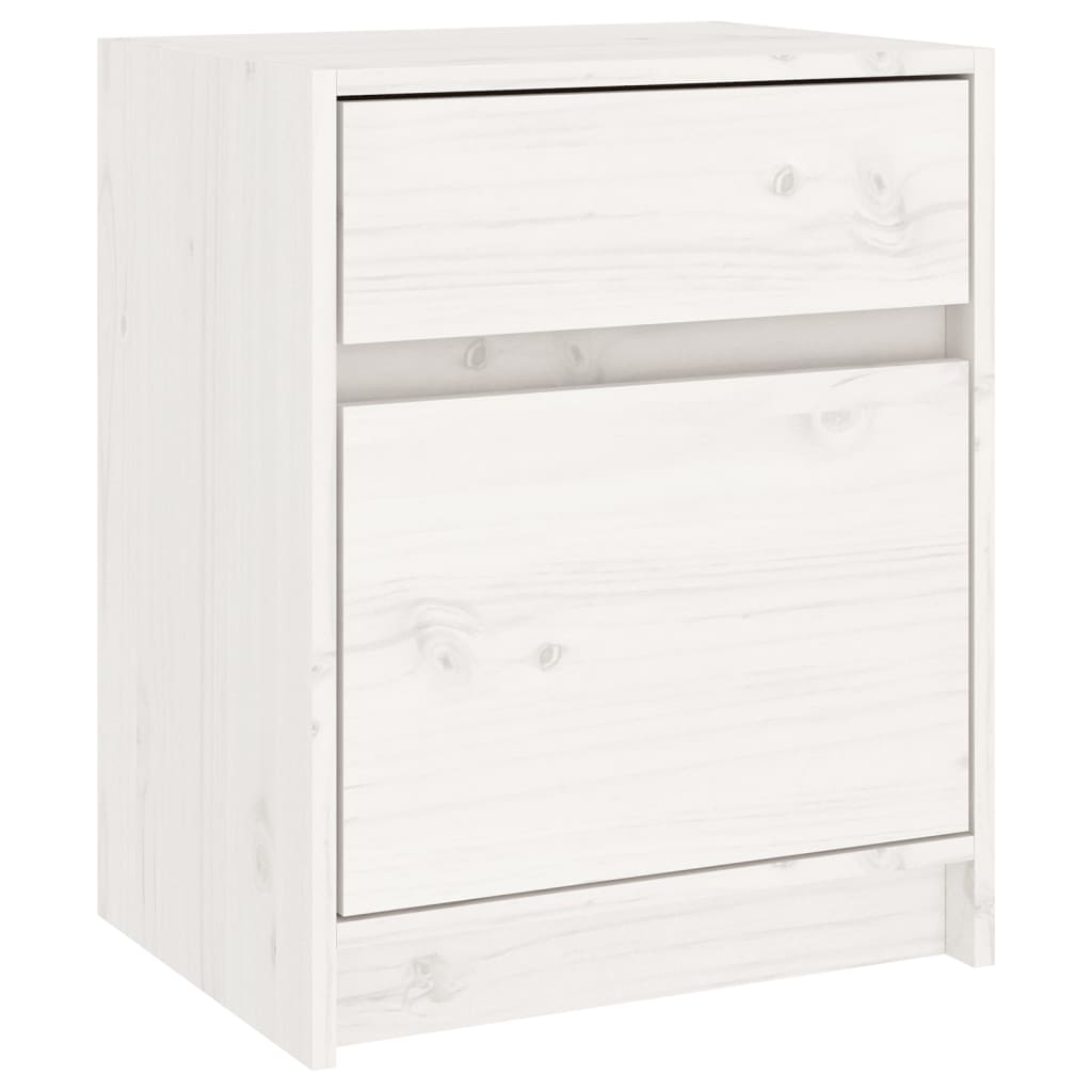 vidaXL Mesitas de noche 2 uds madera maciza pino blanco 40x31x50 cm