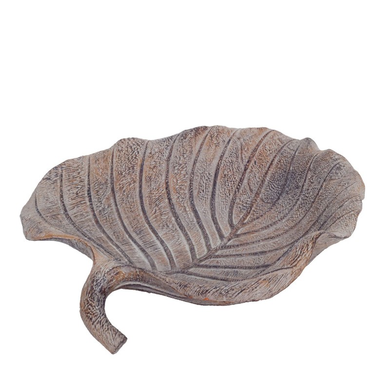 Signes Grimalt Signes Grimalt By SIGRIS - Plato Hoja Gris de Resina | Plato Decoracion Mesa Salon Decoracion Boho cm 27998