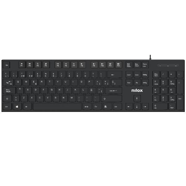 Nilox Teclado USB, layout español, negro