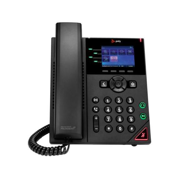 POLY Teléfono IP VVX 250 de 4 líneas y habilitado para alimentación a través de Ethernet (PoE)