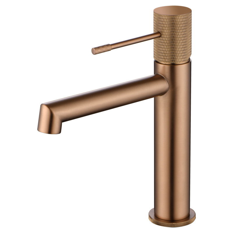 Imex Line BDD038-1ORC grifo monomando para lavabo latón oro rosa cepillado
