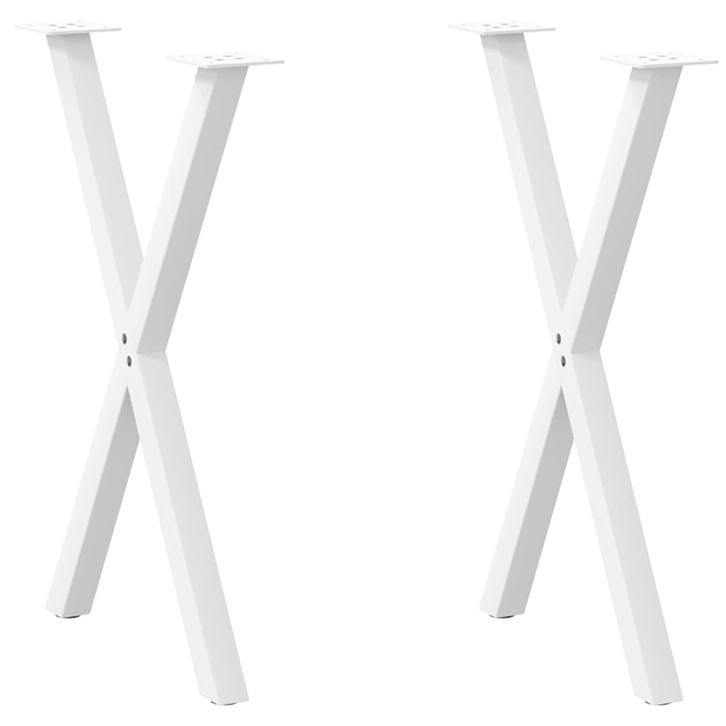 vidaXL Patas para mesa de comedor en forma de X (2 unidades) 57 x (72-73) cm, acero