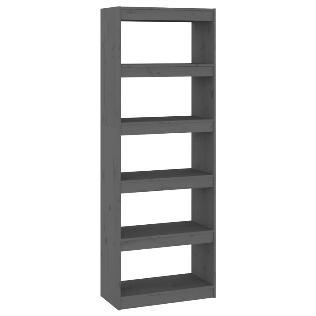 vidaXL Estantería/divisor de espacios madera pino 60x30x167,5cm Marrón, Blanco, Gris Mueble Almacenaje Estantería para Oficina, Estudio, Dormitorio Estantería/Librería/ mueble de Almacenamiento