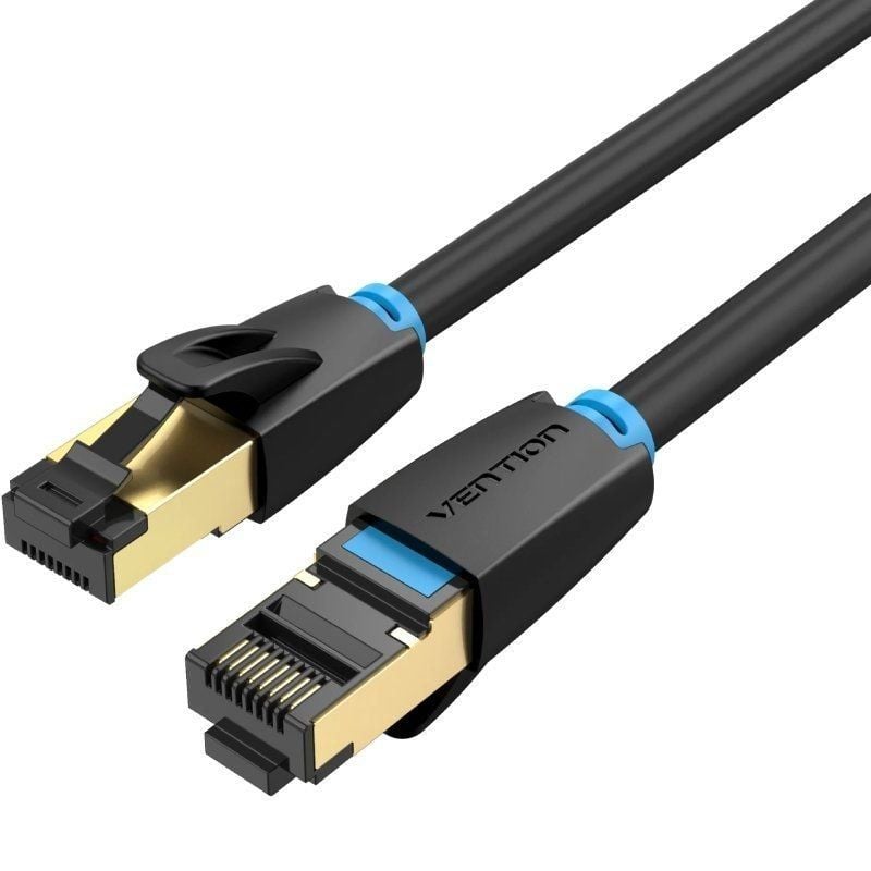 Vention Cat8 SSTP Patch Ethernet Cable de 15 m de Longitud, Color Negro