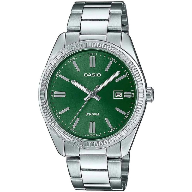 Reloj Casio Collection Hombre Acero Color Verde Mtp-1302pd-3ave, 44,2 mm