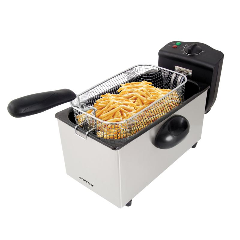 Freidora Esperanza EKG010 de 3 L y 2000 W, acero inoxidable