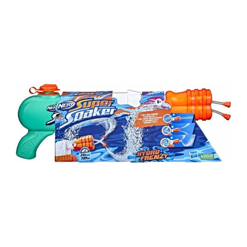 Pistola de Agua NERF SUPER SOAKER HYDRO FRENZY de Hasbro - 3 Formas de Empapar