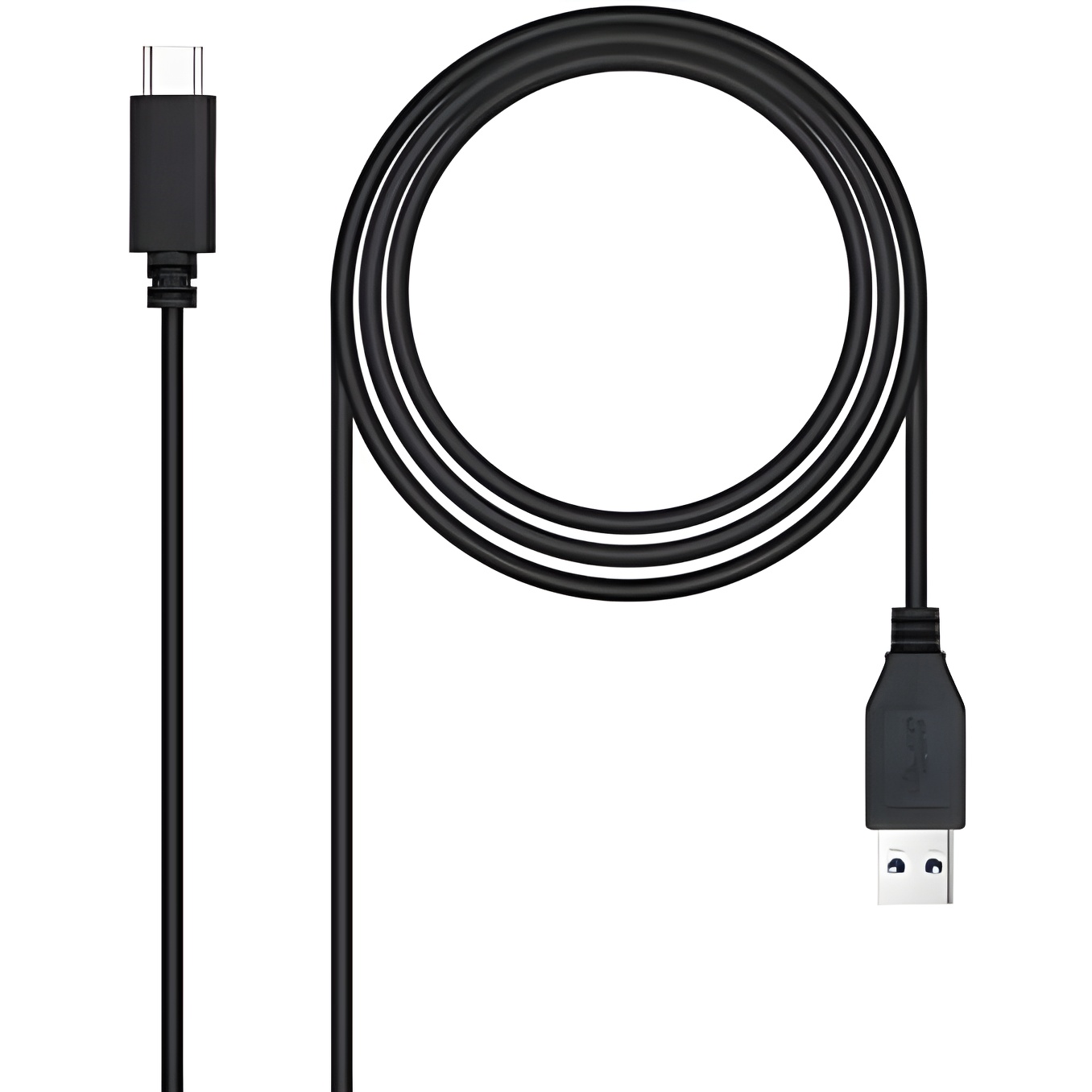 NANOCABLE 10.01.4002 - Cable USB 3.1, Gen2 10 Gbps 3A, tipo USB-C/M-A/M, Negro, 2 m