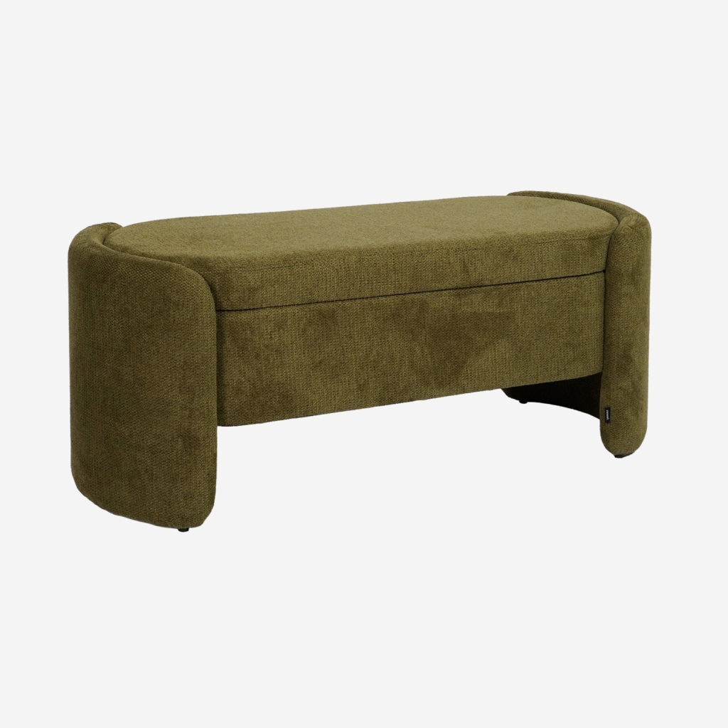 sweeek - Banco baúl, pie de cama contemporáneo de tela simple , Kalo , 110x42x45