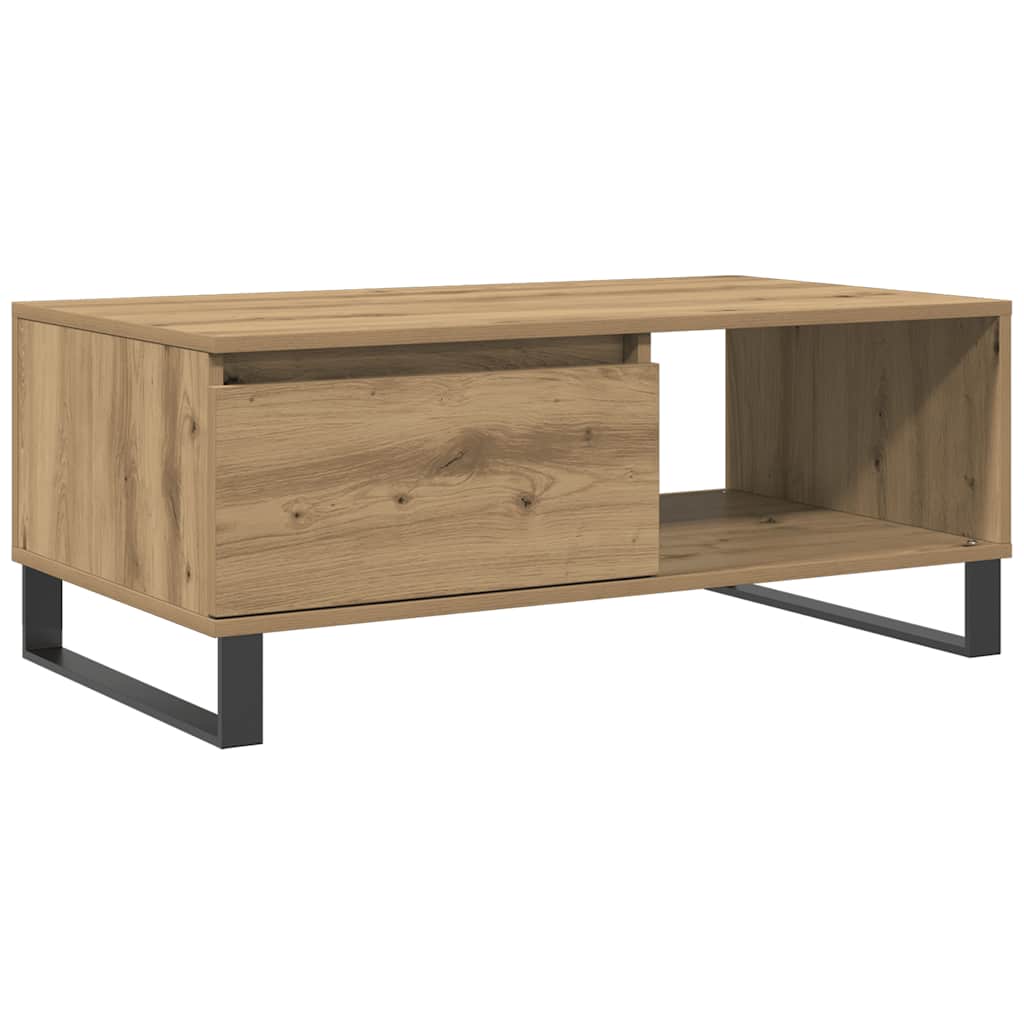 vidaXL Mesa de centro madera de ingeniería roble artisan 90x50x36,5 cm
