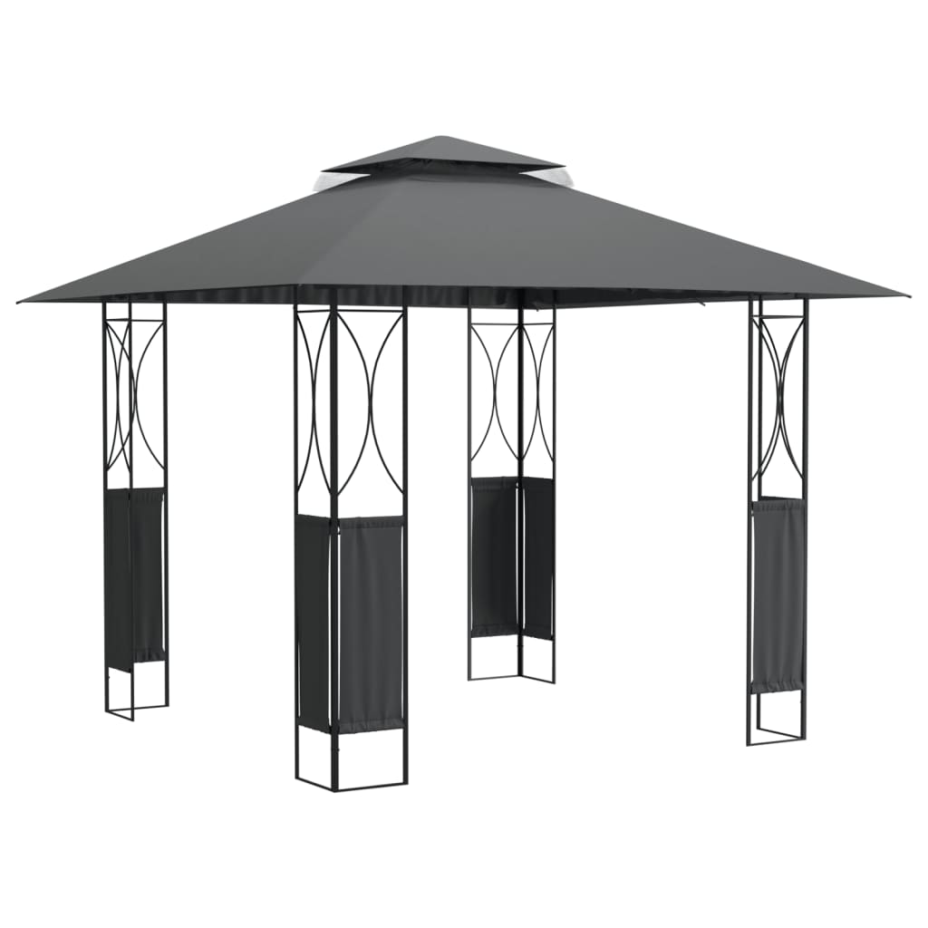 vidaXL Cenador con tejado acero gris antracita Dimensiones 300 x 300 x 270 cm, 400 x 300 x 270 cm