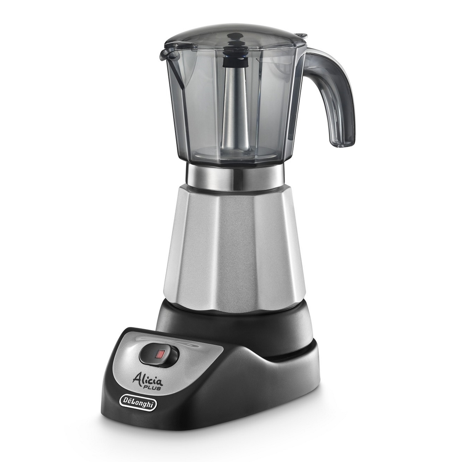 Delonghi - Alicia Plus Cafetera Italiana Eléctrica. Hasta 6 tazas y 550W de sabor. Modelo EMKM6 Plateado