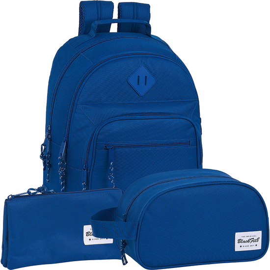 SAFTA - Pack 3 Piezas BLACKFIT8 OXFORD Mochila- Estuche y Neceser BLACKFIT8 - Mochila- Estuche y Neceser Diseño Único y Licencia Oficial BLACKFIT8