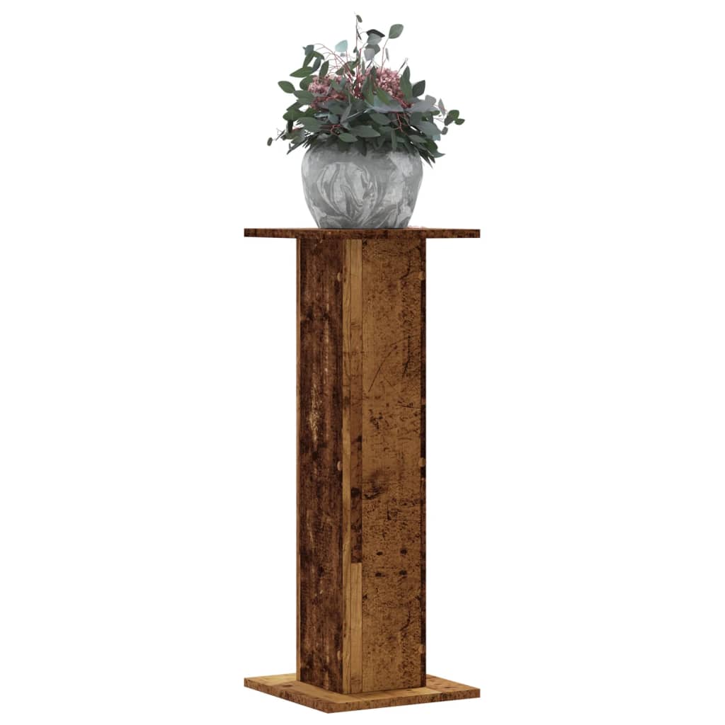 vidaXL Soportes de plantas 2 uds madera 30x30x80 cm Color Gris sonoma,  Blanco,  Negro y mas