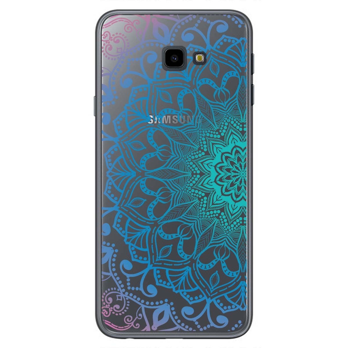Tumundosmartphone Funda Gel Transparente para Samsung Galaxy J4+ Plus Diseño Mandala Dibujos