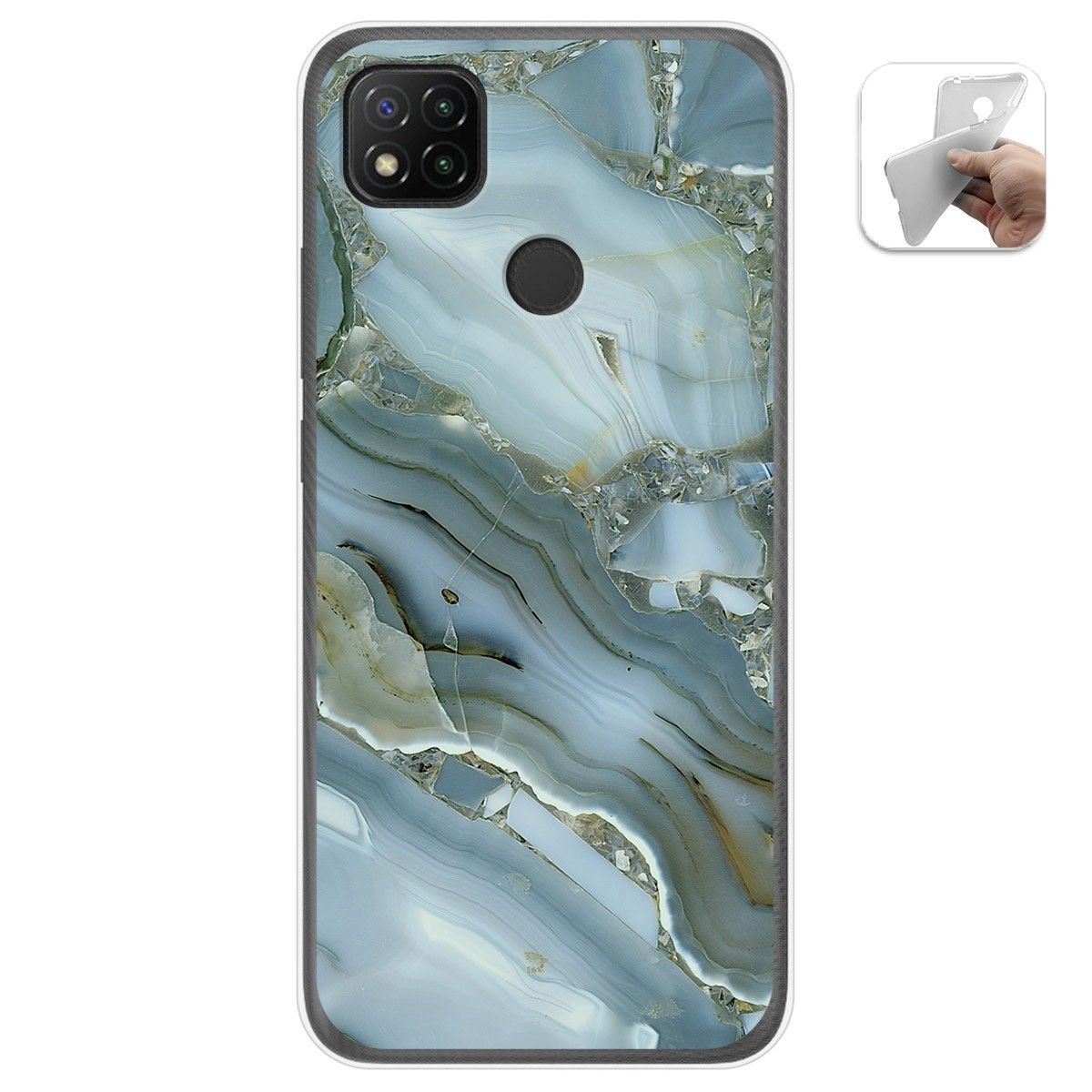 Tumundosmartphone Funda Gel Tpu para Xiaomi Redmi 9C diseño Mármol 09 Dibujos