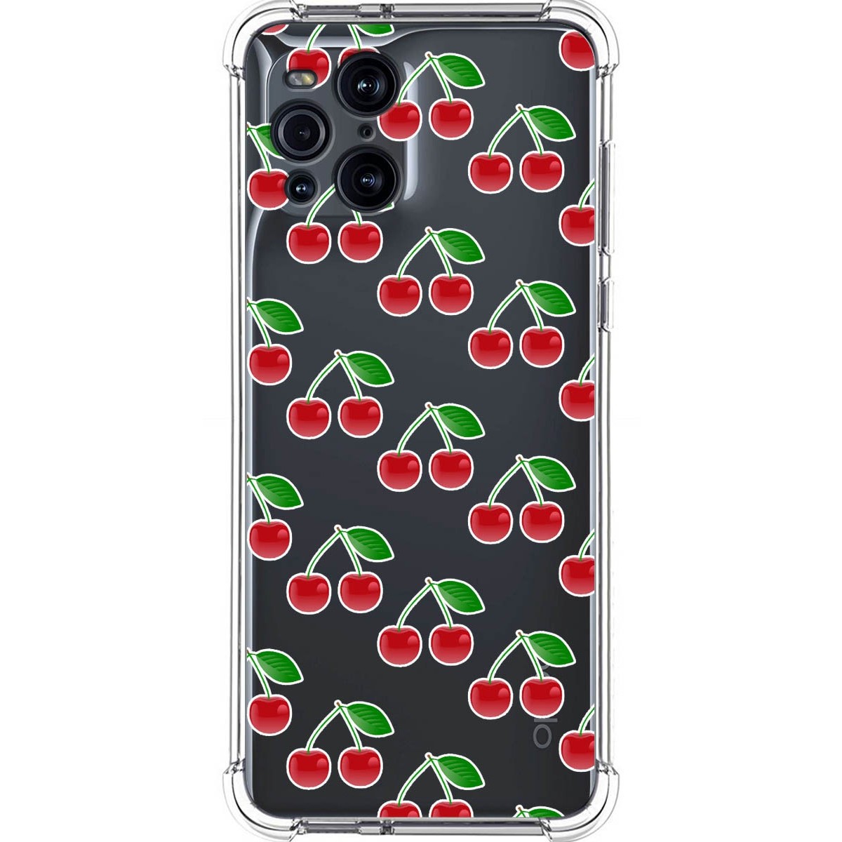 Tumundosmartphone Funda Silicona Antigolpes para Oppo Find X3 Pro 5G diseño Cerezas Dibujos
