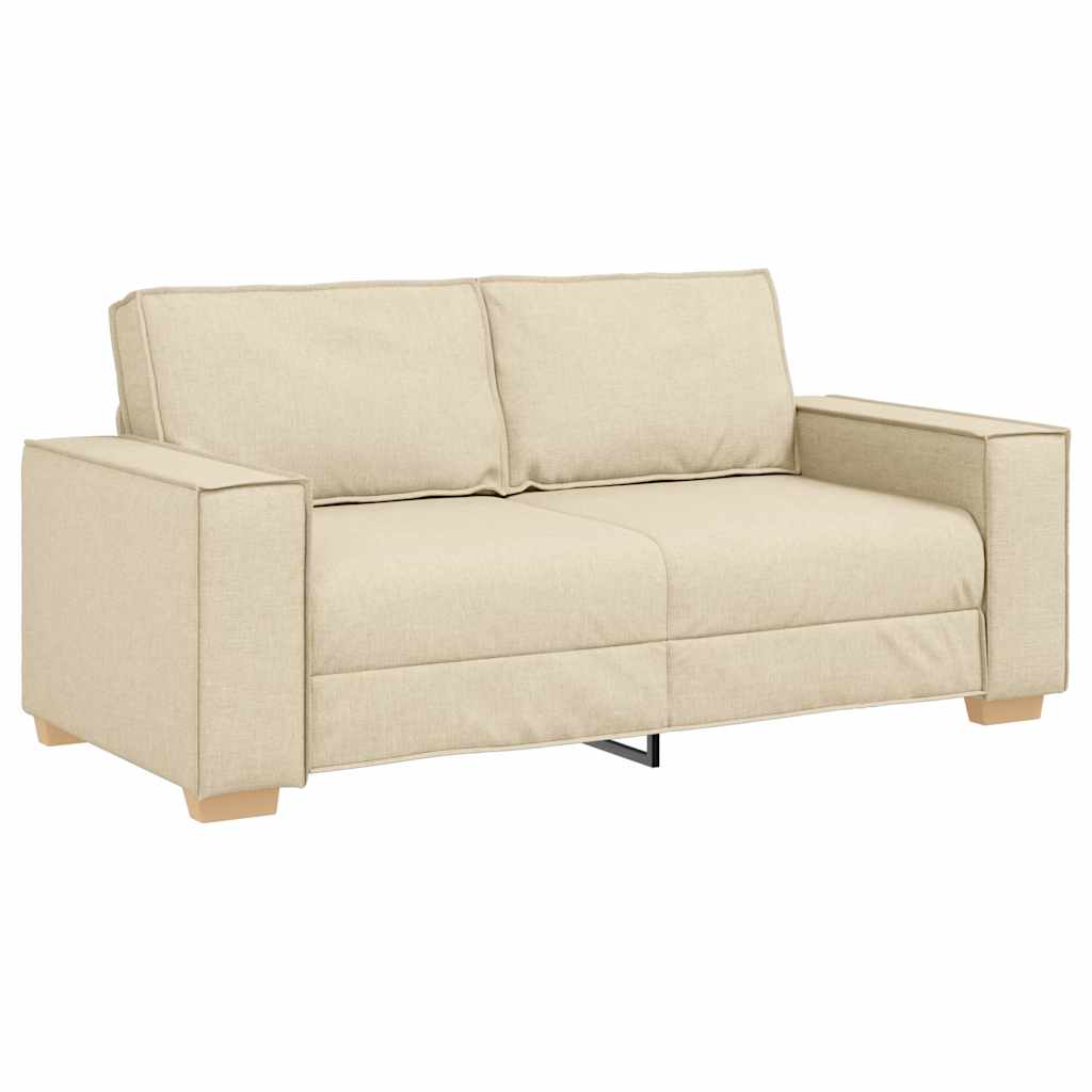vidaXL Sofá de 2 plazas de tela color crema, 180x78x84 cm
