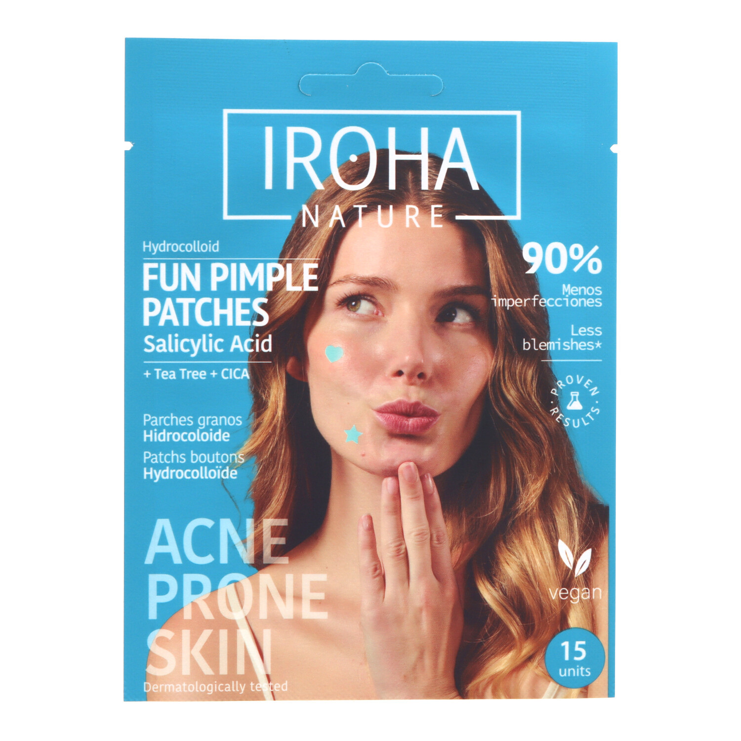Iroha Nature Parches para Granos y Espinillas 15 Unidades con Ácido Salicílico