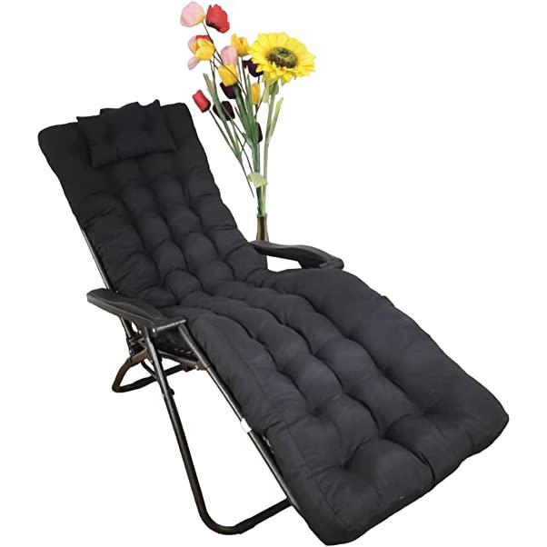 Cojín Tumbona Reclinable REINO MANSIDI con Almohada Reposacabeza y Relleno de Fibra Hueca