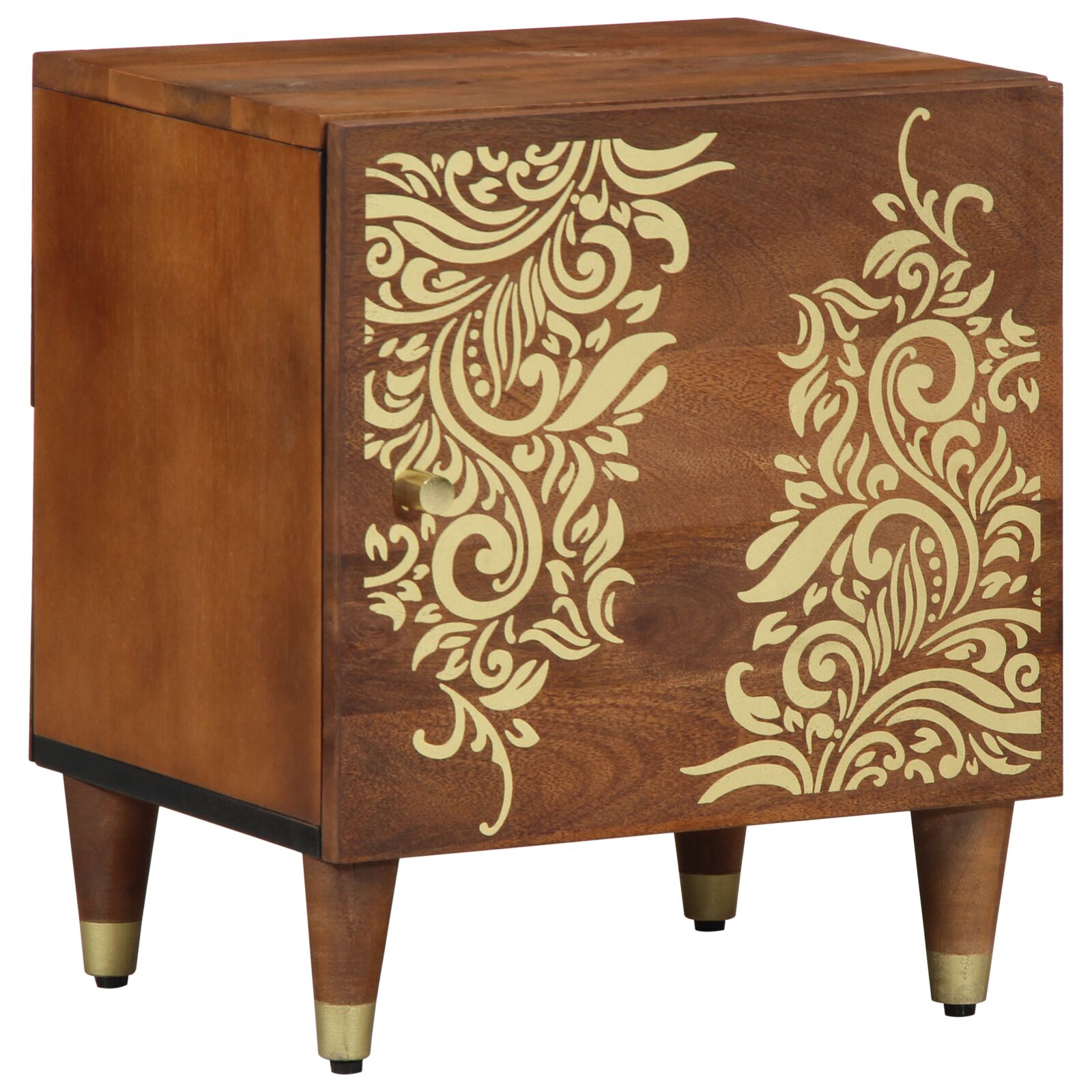 Mesitas de Noche vidaXL Marrón Miel Madera Maciza Mediana