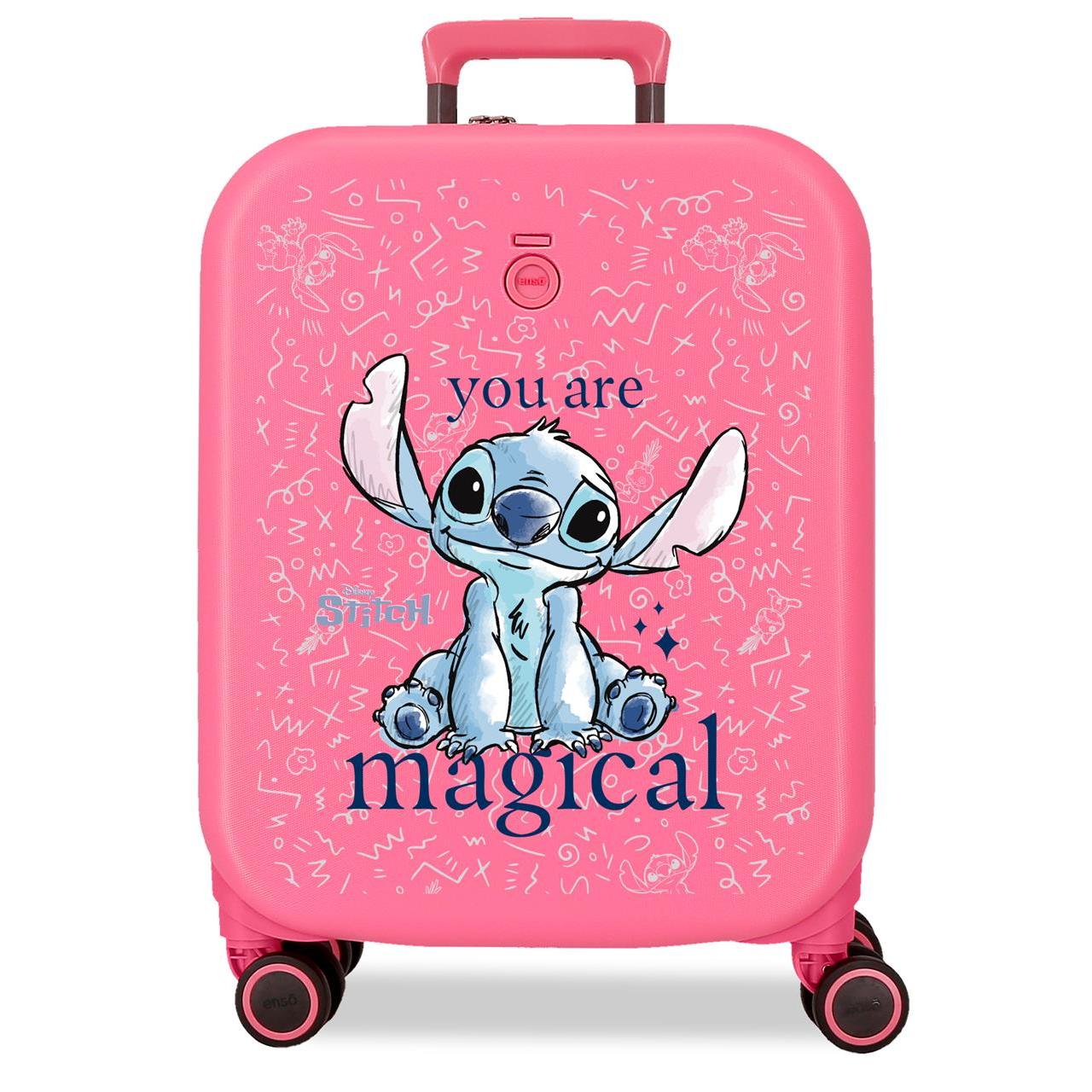 Maleta de cabina Stitch you are magical fucsia 40x55x20 cm