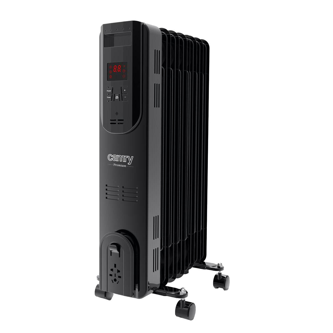 Camry | Radiador de aceite con control remoto | CR 7812 | Radiador de aceite | 1500 W | 3 niveles de potencia | Negro