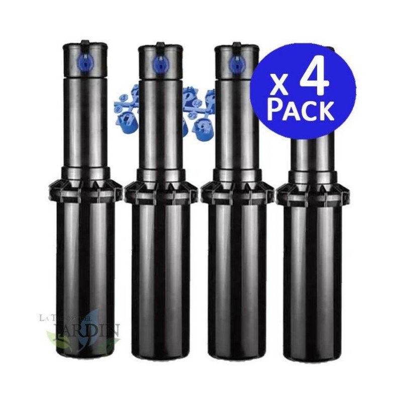 HUNTER Aspersor de Riego Hunter PGP-04 3/4'' | Pack 4 Aspersores de Jardin Emergente 4,9 a 14 Metros | Aspersor Turbina Ajustable PGP